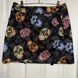 NWT Loudmouth Ladies Golf Skort Women's Size 4 or 8 available. Sugar Skulls. New